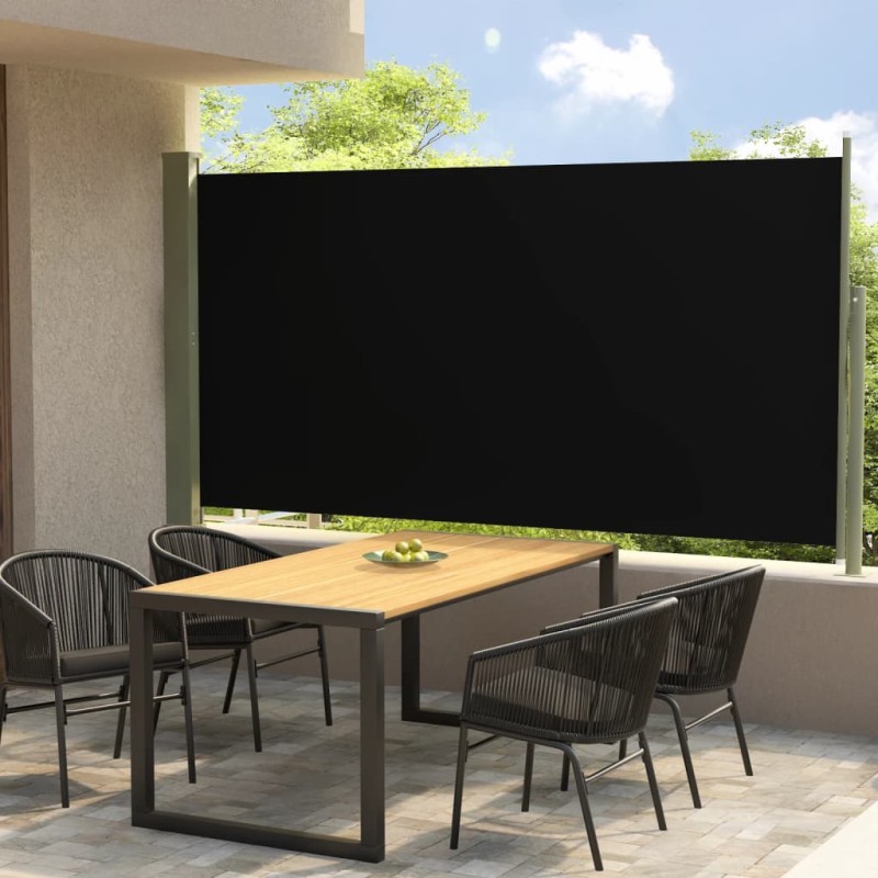 Tenda Laterale Retrattile per Patio 160x300 cm Nera Tenda Laterale Retrattile per Patio 160x300 cm Nera