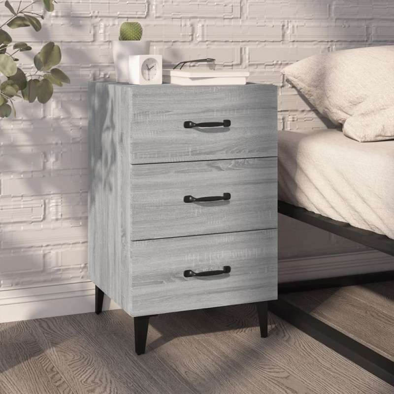 vidaXL Comodino Grigio Sonoma 40x40x66 cm in Legno Multistrato vidaXL Comodino Grigio Sonoma 40x40x66 cm in Legno Multistrato