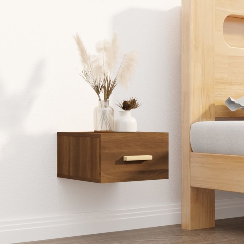 vidaXL Comodino a Muro Rovere Marrone 35x35x20 cm vidaXL Comodino a Muro Rovere Marrone 35x35x20 cm