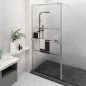 Parete Doccia con Mensola Cromo 115x195cm Vetro ESG e Alluminio Parete Doccia con Mensola Cromo 115x195cm Vetro ESG e Alluminio