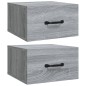vidaXL Comodini a Muro 2 pz Grigio Sonoma 35x35x20 cm vidaXL Comodini a Muro 2 pz Grigio Sonoma 35x35x20 cm