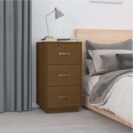 vidaXL Comodino Miele 40x40x75 cm in Legno Massello di Pino