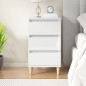 vidaXL Comodino Bianco Lucido 40x35x70 cm in Legno Multistrato vidaXL Comodino Bianco Lucido 40x35x70 cm in Legno Multistrato