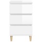 vidaXL Comodino Bianco Lucido 40x35x70 cm in Legno Multistrato vidaXL Comodino Bianco Lucido 40x35x70 cm in Legno Multistrato