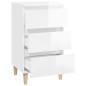 vidaXL Comodino Bianco Lucido 40x35x70 cm in Legno Multistrato vidaXL Comodino Bianco Lucido 40x35x70 cm in Legno Multistrato