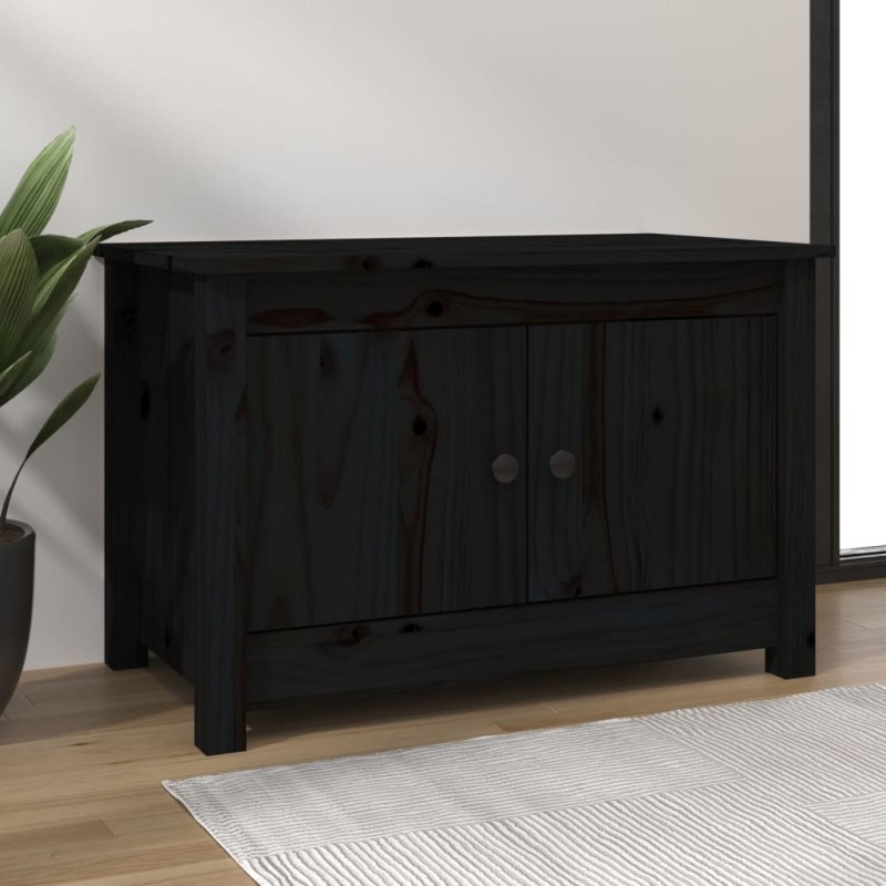 Scarpiera Nera 70x38x45,5 cm in Legno Massello di Pino Scarpiera Nera 70x38x45,5 cm in Legno Massello di Pino