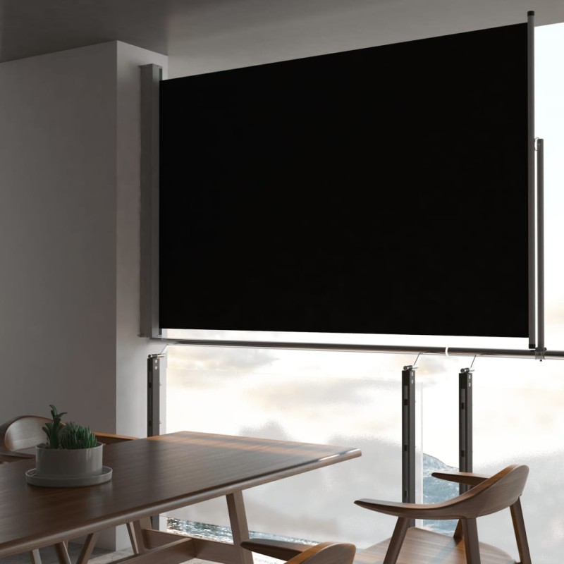 Tenda da Sole Laterale Retrattile 160 x 300 cm Nera Tenda da Sole Laterale Retrattile 160 x 300 cm Nera