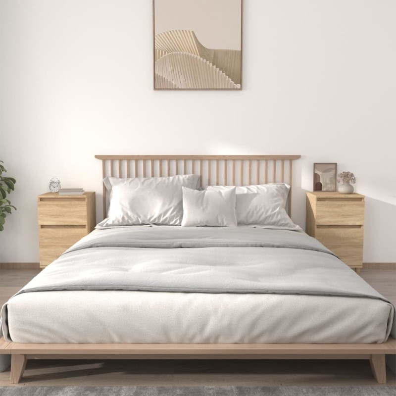 vidaXL Comodini 2pz Rovere Sonoma 40x35x70 cm