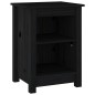 vidaXL Comodino Nero 40x35x55 cm in Legno Massello di Pino vidaXL Comodino Nero 40x35x55 cm in Legno Massello di Pino