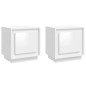 vidaXL Comodini 2 pz Bianco Lucido 44x35x45 cm in Legno Multistrato vidaXL Comodini 2 pz Bianco Lucido 44x35x45 cm in Legno Multistrato
