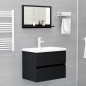 Specchio da Bagno Nero 60x10,5x37 cm in Truciolato Specchio da Bagno Nero 60x10,5x37 cm in Truciolato