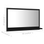 Specchio da Bagno Nero 60x10,5x37 cm in Truciolato Specchio da Bagno Nero 60x10,5x37 cm in Truciolato
