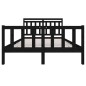 vidaXL Giroletto Nero in Legno Massello 140x190 cm vidaXL Giroletto Nero in Legno Massello 140x190 cm