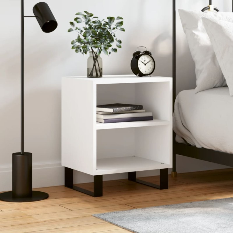 vidaXL Comodino Bianco 40x30x50 cm in Legno Multistrato vidaXL Comodino Bianco 40x30x50 cm in Legno Multistrato