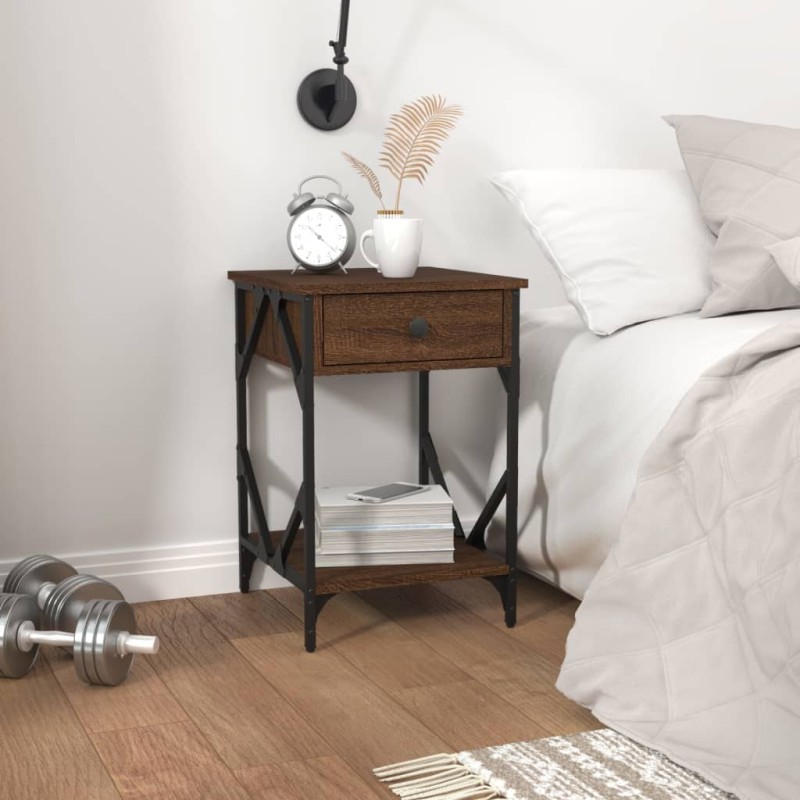 vidaXL Comodini Rovere Marrone 2 pz 40x42x60 cm Legno Multistrato vidaXL Comodini Rovere Marrone 2 pz 40x42x60 cm Legno Multistrato