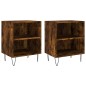 vidaXL Comodini Rovere Fumo 2 pz 40x30x50 cm in Legno Multistrato vidaXL Comodini Rovere Fumo 2 pz 40x30x50 cm in Legno Multistrato