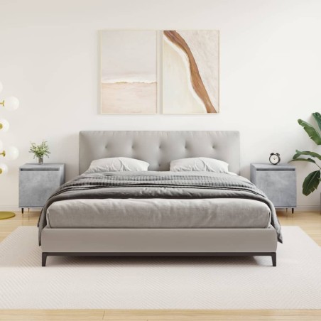 vidaXL Comodini 2 pz Grigio Cemento 40x30x50 cm in Legno Multistrato