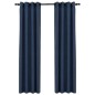 Tende Oscuranti Effetto Lino con Occhielli 2 pz Blu 140x245 cm Tende Oscuranti Effetto Lino con Occhielli 2 pz Blu 140x245 cm