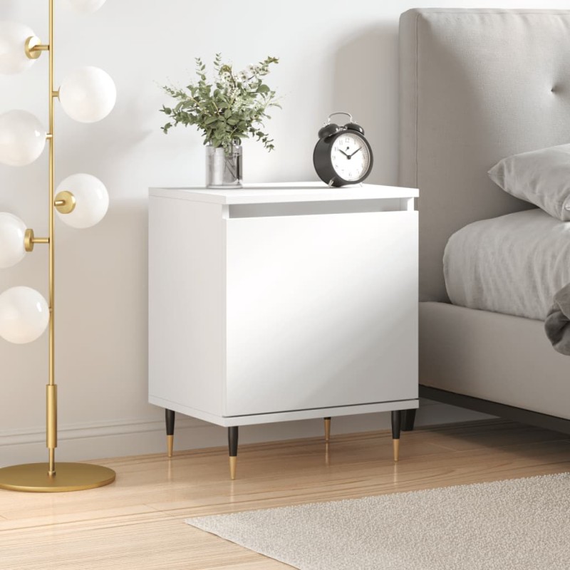 vidaXL Comodino Bianco 40x30x50 cm in Legno Multistrato vidaXL Comodino Bianco 40x30x50 cm in Legno Multistrato