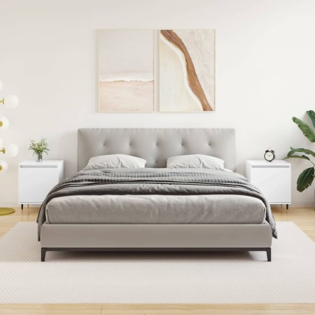 vidaXL Comodini 2 pz Bianco Lucido 40x30x50 cm in Legno Multistrato