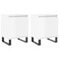 vidaXL Comodini 2 pz Bianco Lucido 40x30x50 cm in Legno Multistrato vidaXL Comodini 2 pz Bianco Lucido 40x30x50 cm in Legno Multistrato