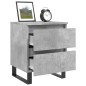 vidaXL Comodino Grigio Cemento 40x35x50 cm in Legno Multistrato