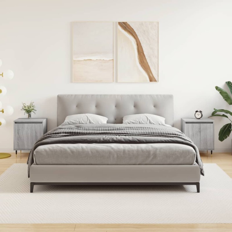 vidaXL Comodini Grigio Sonoma 2 pz 40x30x50 cm in Legno Multistrato vidaXL Comodini Grigio Sonoma 2 pz 40x30x50 cm in Legno Multistrato