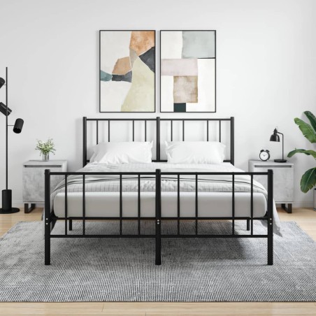 vidaXL Comodini 2 pz Grigio Cemento 40x30x50 cm in Legno Multistrato