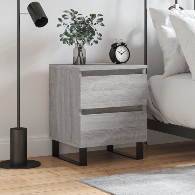 vidaXL Comodino Grigio Sonoma 40x35x50 cm in Legno Multistrato vidaXL Comodino Grigio Sonoma 40x35x50 cm in Legno Multistrato