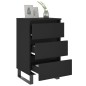 vidaXL Comodino Nero 40x35x69 cm in Legno Multistrato vidaXL Comodino Nero 40x35x69 cm in Legno Multistrato