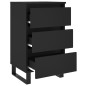 vidaXL Comodino Nero 40x35x69 cm in Legno Multistrato vidaXL Comodino Nero 40x35x69 cm in Legno Multistrato