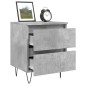 vidaXL Comodino Grigio Cemento 40x35x50 cm in Legno Multistrato