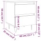 vidaXL Comodino Grigio Cemento 40x35x50 cm in Legno Multistrato