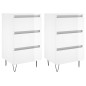 vidaXL Comodini 2 pz Bianco Lucido 40x35x69 cm in Legno Multistrato vidaXL Comodini 2 pz Bianco Lucido 40x35x69 cm in Legno Multistrato