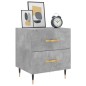 vidaXL Comodino Grigio Cemento 40x35x47,5 cm in Legno Multistrato