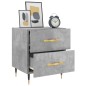 vidaXL Comodino Grigio Cemento 40x35x47,5 cm in Legno Multistrato