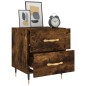 vidaXL Comodino Rovere Fumo 40x35x47,5 cm in Legno Multistrato