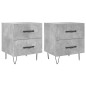 vidaXL Comodini 2 pz Grigio Cemento 40x35x47,5 cm in Legno Multistrato