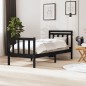 vidaXL Giroletto Nero in Legno Massello 90x200 cm vidaXL Giroletto Nero in Legno Massello 90x200 cm