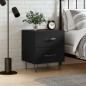 vidaXL Comodino Nero 40x35x47,5 cm in Legno Multistrato