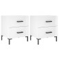 vidaXL Comodini 2 pz Bianco Lucido 40x35x47,5 cm in Legno Multistrato