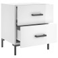 vidaXL Comodini 2 pz Bianco Lucido 40x35x47,5 cm in Legno Multistrato