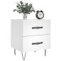 vidaXL Comodino Bianco 40x35x47,5 cm in Legno Multistrato