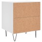 vidaXL Comodino Bianco 40x35x47,5 cm in Legno Multistrato