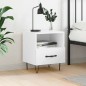 vidaXL Comodino Bianco Lucido 40x35x47,5 cm in Legno Multistrato