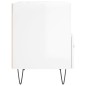 vidaXL Comodino Bianco Lucido 40x35x47,5 cm in Legno Multistrato