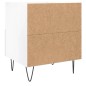 vidaXL Comodino Bianco Lucido 40x35x47,5 cm in Legno Multistrato