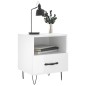vidaXL Comodino Bianco Lucido 40x35x47,5 cm in Legno Multistrato