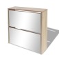 Scarpiera con 2 Ripiani e Specchio Colore Rovere 63x17x67 cm Scarpiera con 2 Ripiani e Specchio Colore Rovere 63x17x67 cm