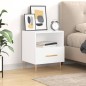 vidaXL Comodino Bianco Lucido 40x35x47,5 cm in Legno Multistrato